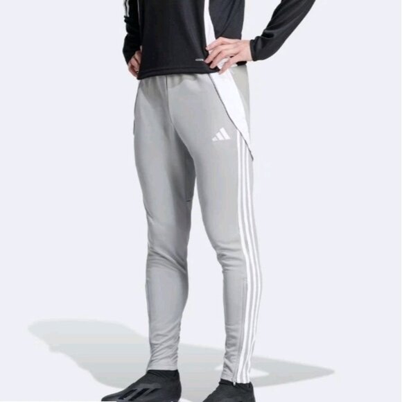 NEW Adidas Tiro Track Pants Mens 3XLT AeroReady Soccer Train Gray White IV7274 - Picture 3 of 12